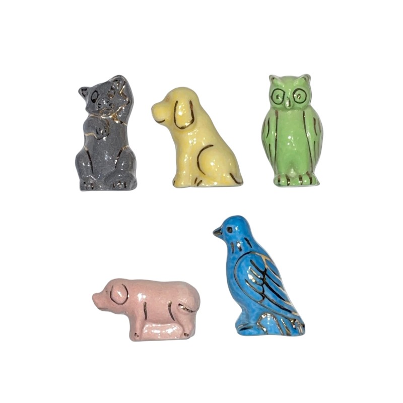 Série complète de 5 fèves Animaux domestiques 2005