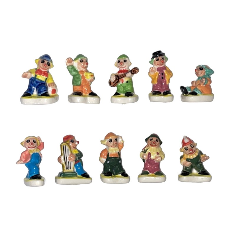 Série complète de 10 fèves Les clowns Pré-série 2005