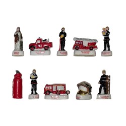 Série complète de 10 fèves 18 sapeurs pompiers 2005
