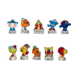 Série complète de 10 fèves Bonhomme et les dames Pré-série 2005