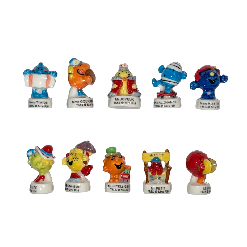 Série complète de 10 fèves Bonhomme et les dames Pré-série 2005