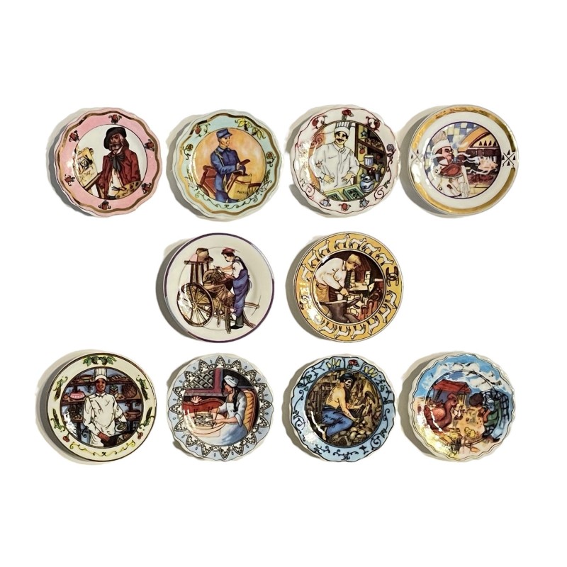 Série complète de 10 fèves Assiettes décoratives 2005