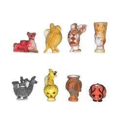 Série complète de 8 fèves Etonnantes céramiques antiques 2005