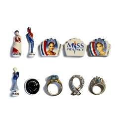 Série complète de 10 fèves Miss France 2005
