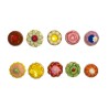 Série complète de 10 fèves Tartelettes fleur de fruits 2026