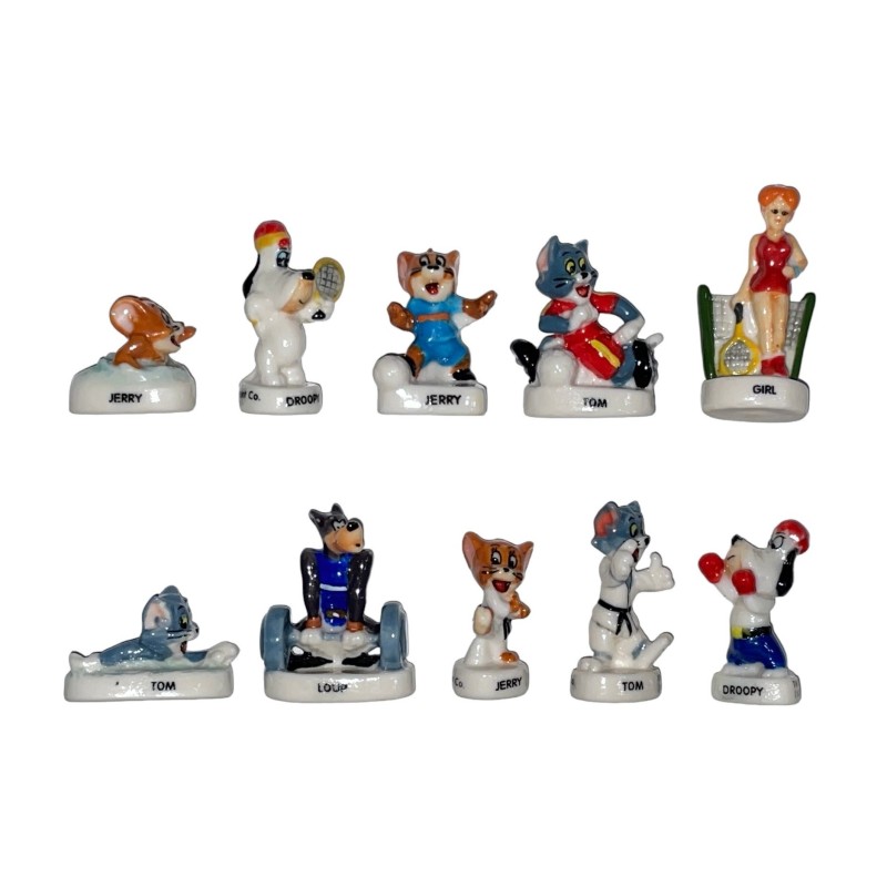 Série complète de 10 fèves Droopy et Tom & Jerry 2006