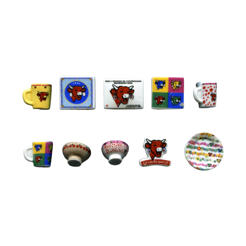 Série complète de 10 fèves La vache qui rit 2006
