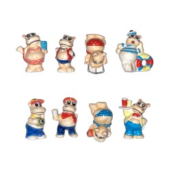 Série complète de 8 fèves Les hippo à la plage 2006