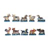 Série complète de 10 fèves Les animaux de manège Or 2006