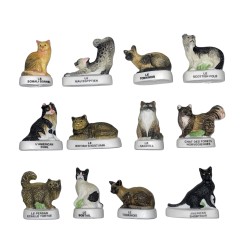 Série complète de 12 fèves Chats du monde 2006