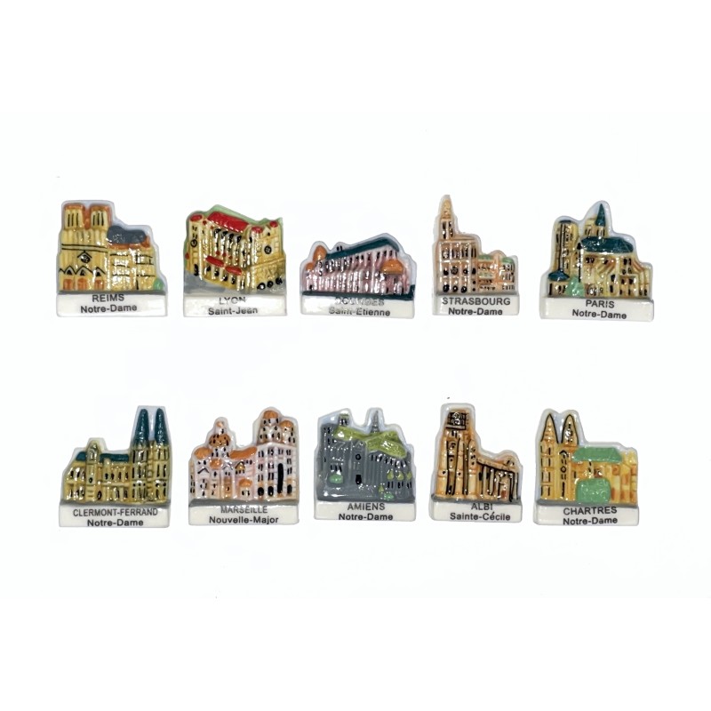 Série complète de 10 fèves Cathédrales de France II 2006