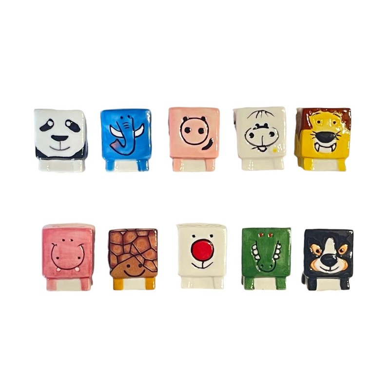 Série complète de 10 fèves Animaux cubes 2007
