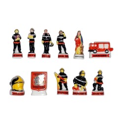 Série complète de 11 fèves Sapeurs pompiers 2007