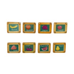 Série complète de 8 fèves Croustipâte - Ardoises fruits 2007