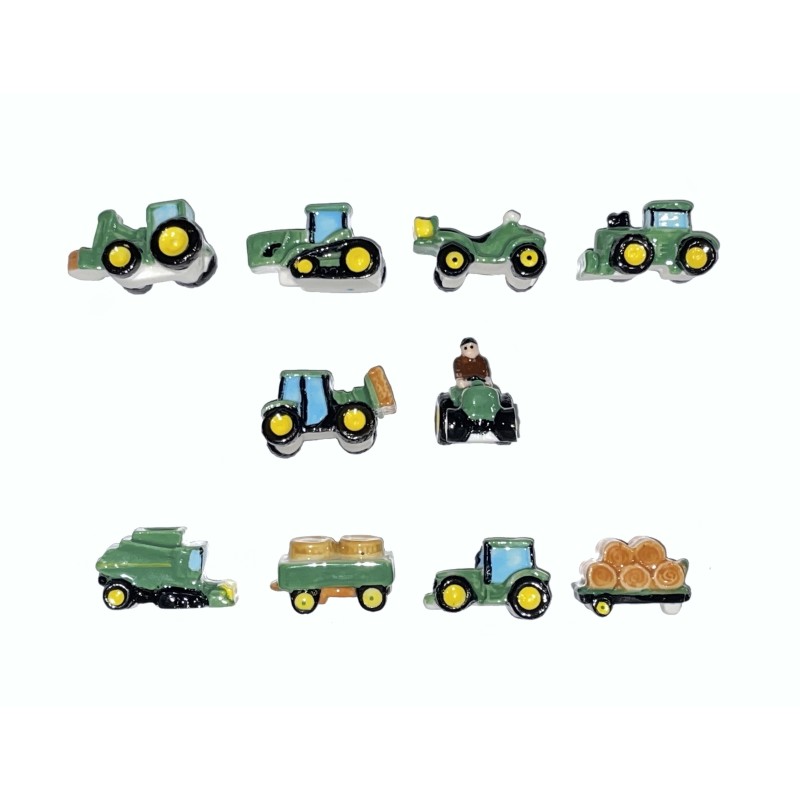 Série complète de 10 fèves Les engins agricoles 2021