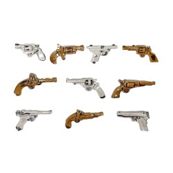 Série complète de 10 fèves Les pistolets 2007