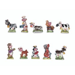Série complète de 10 fèves Sacrées vaches 2007