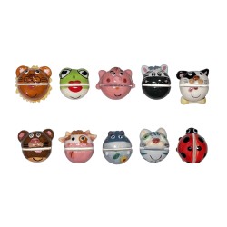 Série complète de 10 fèves Gourmands z'animaux 2007