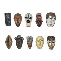 Série complète de 10 fèves Masques africains 2001