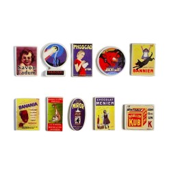 Série complète de 10 fèves Pubs émaillées 2004