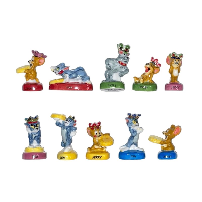 Série complète de 10 fèves Tom et Jerry fêtent les rois Pré-série 2008