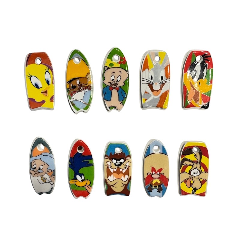 Série complète de 10 fèves Looney Tunes surf 2008
