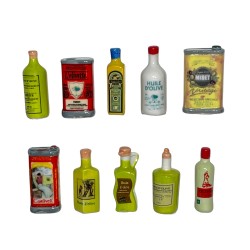 Série complète de 10 fèves Bouteilles d'huile d'olive 2008