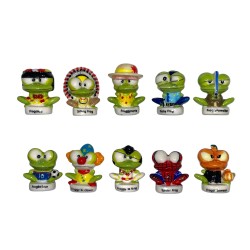 Série complète de 10 fèves Les froggies 2008