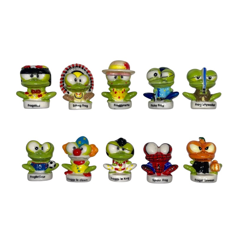 Série complète de 10 fèves Les froggies 2008