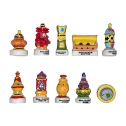 Série complète de 10 fèves Les brule-parfums 2008
