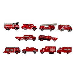 Série complète de 10 fèves Les véhicules de feu 2008
