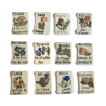 Série complète de 12 fèves Le langage des fleurs