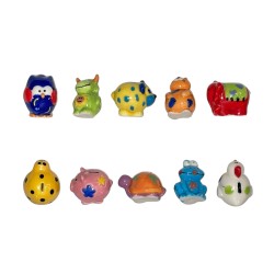 Série complète de 10 fèves Animaux rigolos 2009