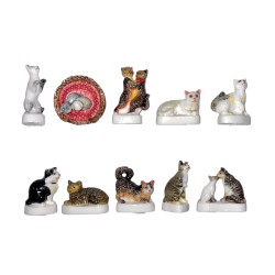 Série complète de 10 fèves Les chats 2009