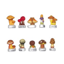 Série complète de 10 fèves Les champignons 2009