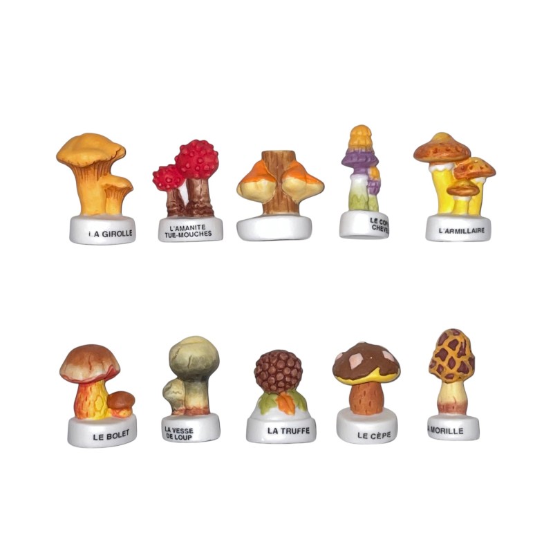 Série complète de 10 fèves Les champignons 2009