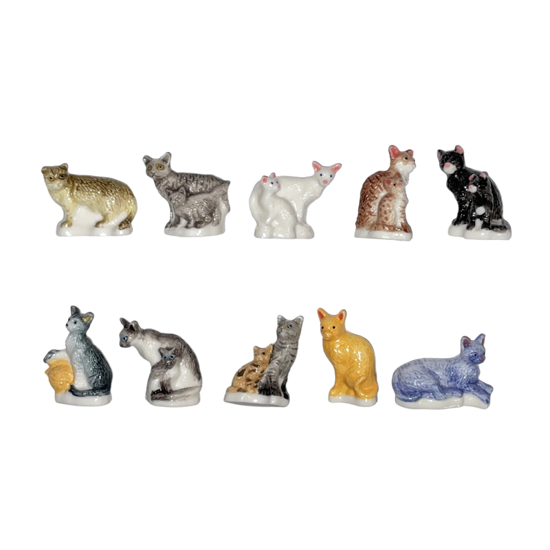 Série complète de 10 fèves Chats coquins 2009