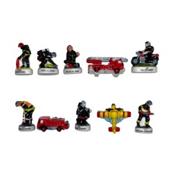 Série complète de 10 fèves Sapeurs pompiers 2010