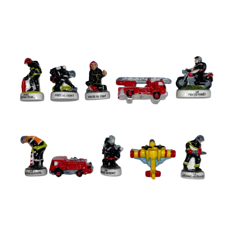 Série complète de 10 fèves Sapeurs pompiers 2010