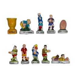 Série complète de 10 fèves Le rugby 2010