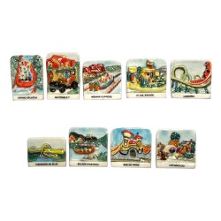Série complète de 9 fèves Pâtissiers de l'Oise - Parc Astérix 1997