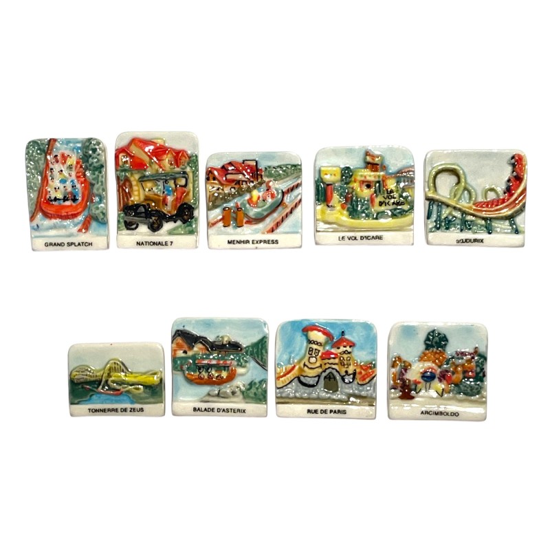 Série complète de 9 fèves Pâtissiers de l'Oise - Parc Astérix 1997