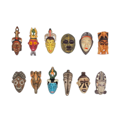 Série complète de 12 fèves African tribal mask 2009