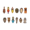 Série complète de 12 fèves African tribal mask 2009