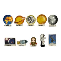 Série complète de 10 fèves L'astronomie depuis Galilée 2010