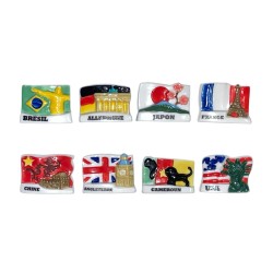 Série complète de 8 fèves Pays du monde 2011