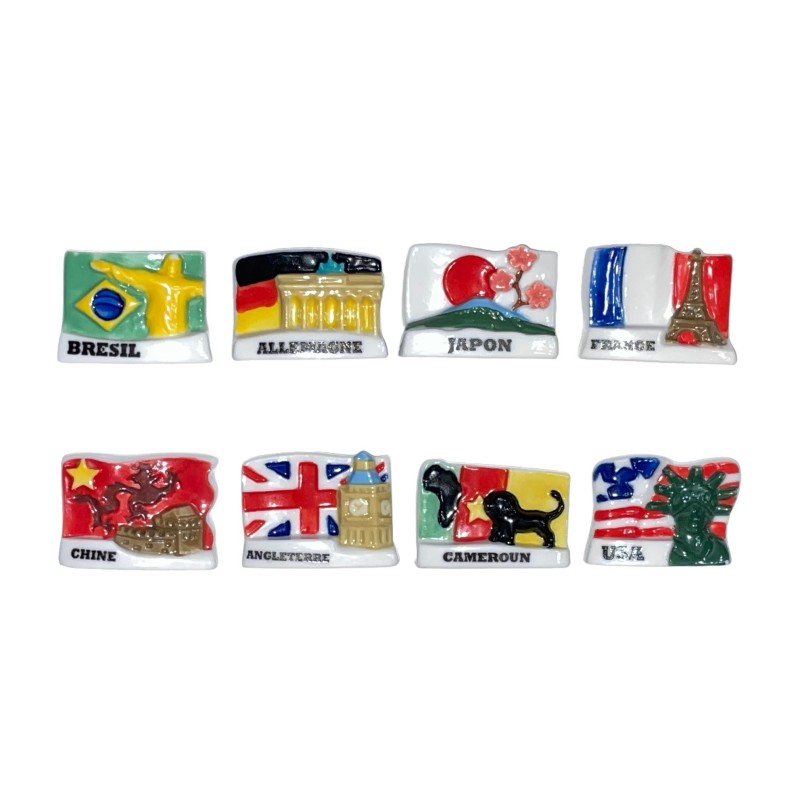Série complète de 8 fèves Pays du monde 2011