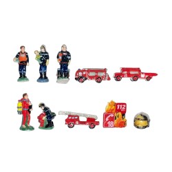 Série complète de 10 fèves Au feu les pompiers 2011