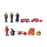 Série complète de 10 fèves Au feu les pompiers 2011