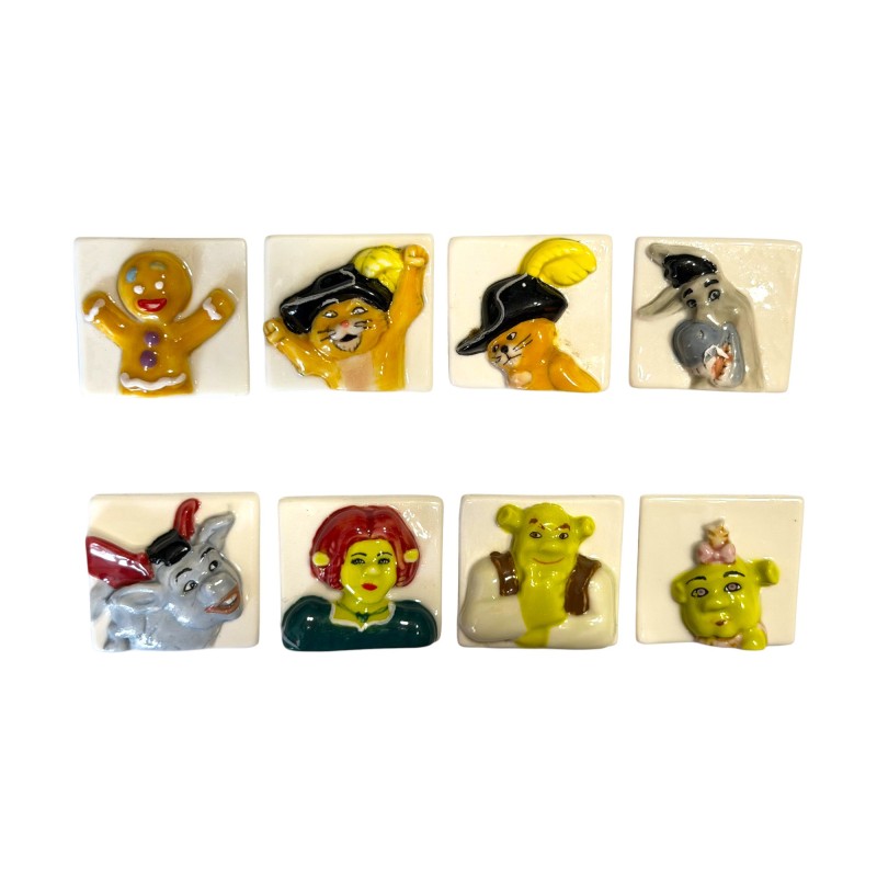 Série complète de 8 fèves Shrek portrait 2012